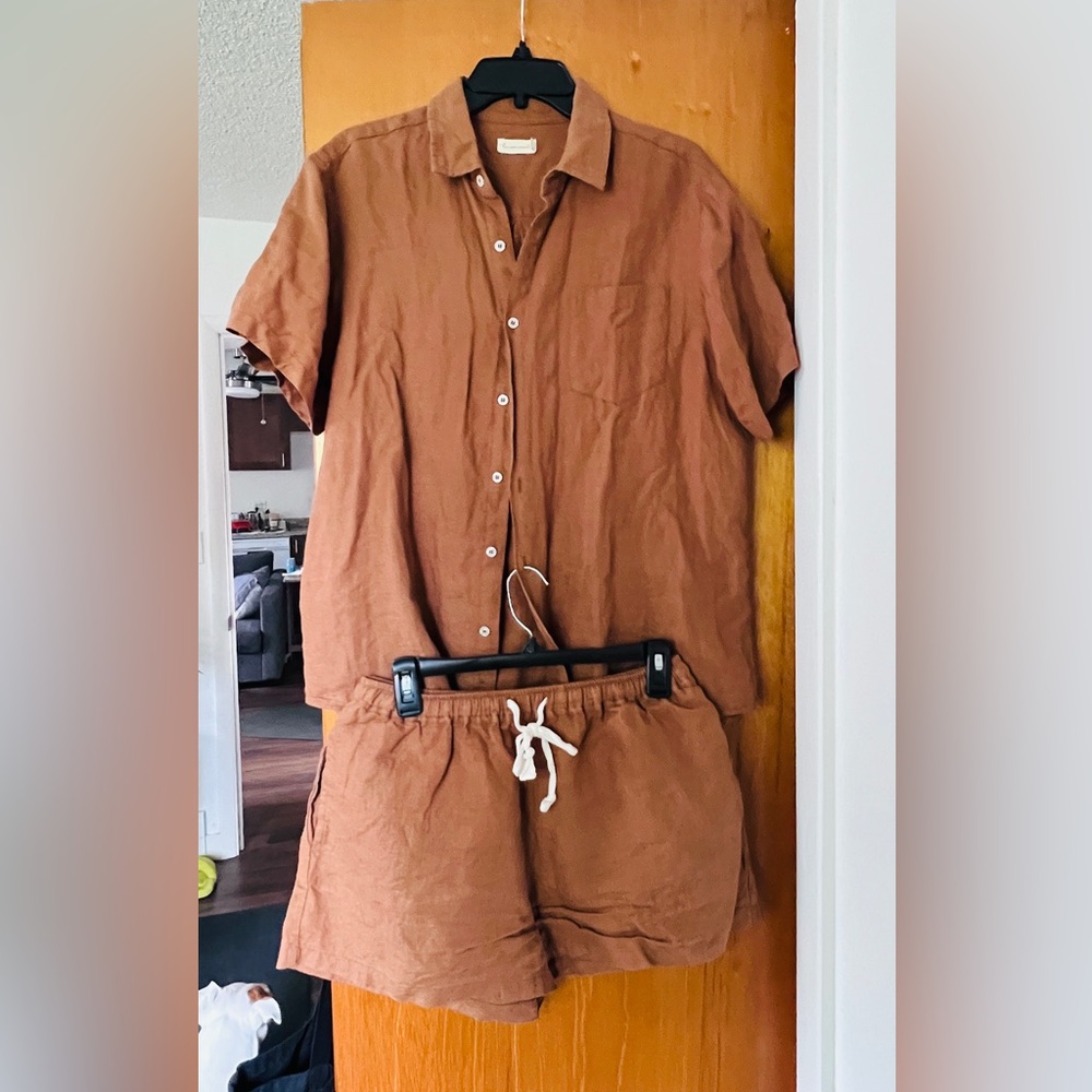 Linen short set